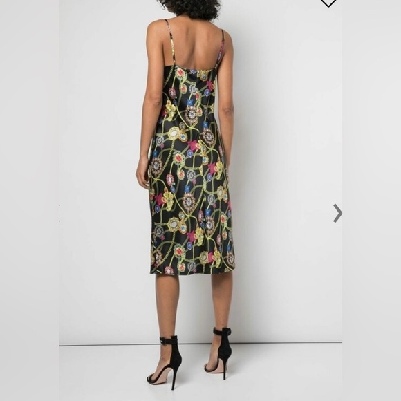 New! L’Agence Jodie Black 100% Silk Jewel Print Slip Dress 💎 size 2 - Picture 3 of 16
